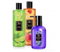 SADA FRUITY | sprchový gel LIME SPLASH & PEACH VELVET & tekuté mýdlo BLUEBERRY BLISS |  2+1