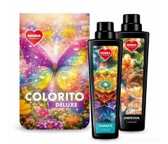 Sada KOMPLEXNÍ PRANÍ | Prací prášek na barevné prádlo COLORITO DELUXE + L'AVIVAGE avivážní kondicionér NAMASTÉ & AMBROSIA | 50 praní