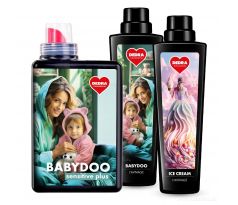 Sada KOMPLEXNÍ PRANÍ | Šetrný prací gel pro miminka & citlivou pokožku BABYDOO SENSITIVE PLUS + L'AVIVAGE avivážní kondicionér BABYDOO & ICE CREAM | 28 praní